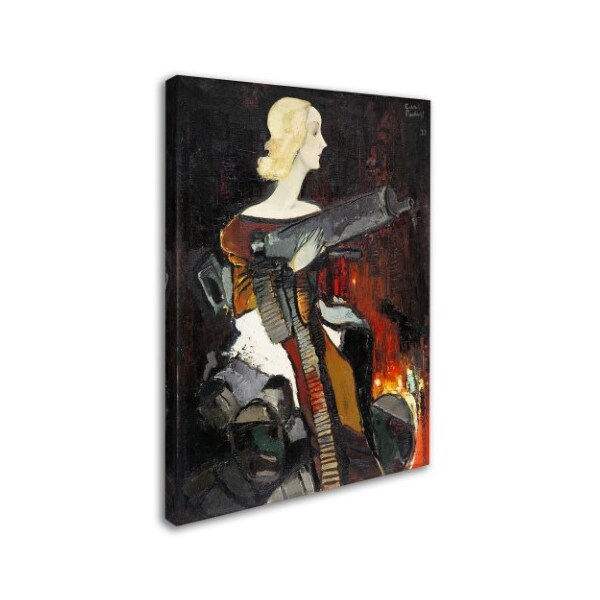 Karlis Padegs 'Madonna With A Machine Gun' Canvas Art,35x47